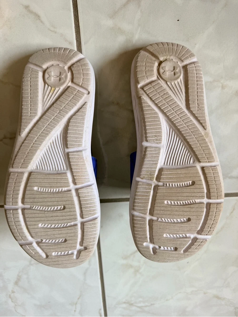 Under Armour Kids Blue Slide Sandals with White Logo